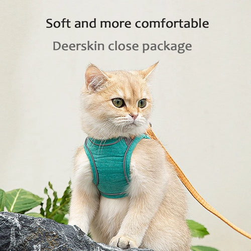 Adjustable Cat Harness & Leash Set | Reflective Escape-Proof Walking Vest