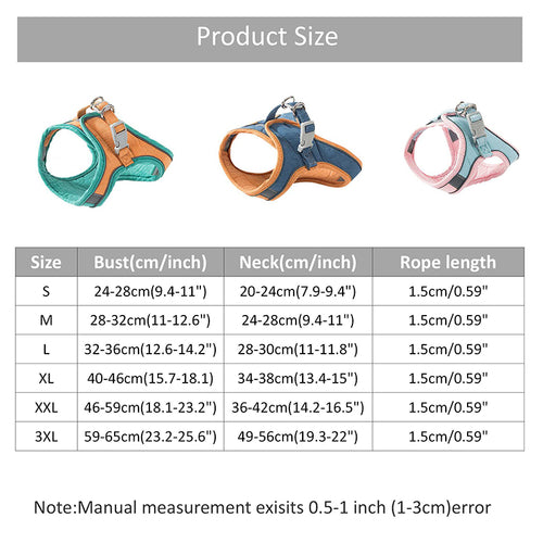 Adjustable Cat Harness & Leash Set | Reflective Escape-Proof Walking Vest